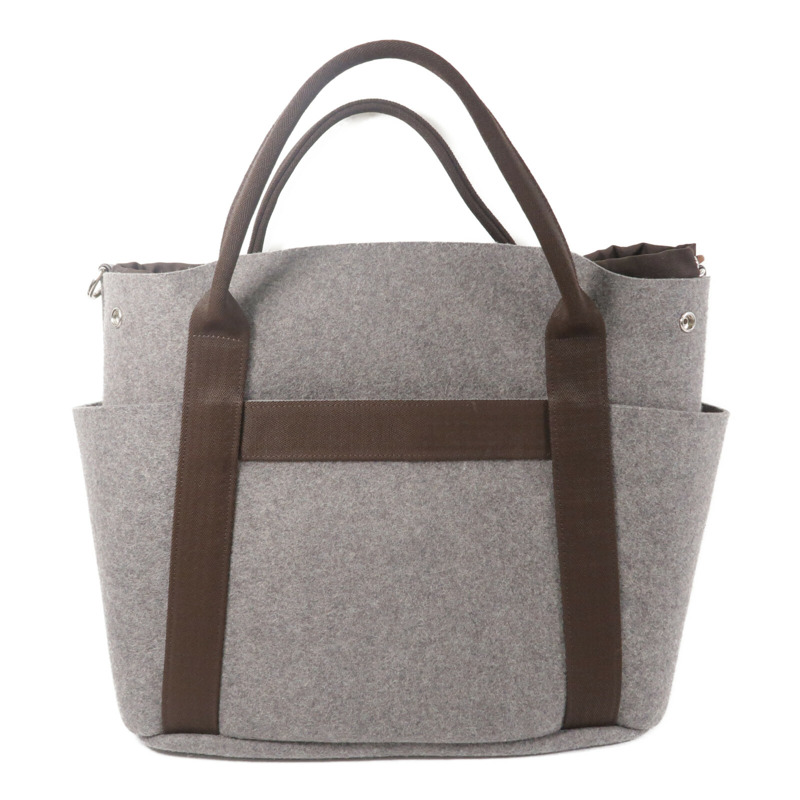 HERMES 帆布/羊毛Grooming bag肩背袋-1