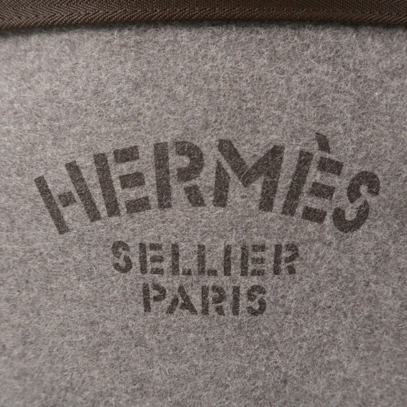 HERMES 帆布/羊毛Grooming bag肩背袋-6
