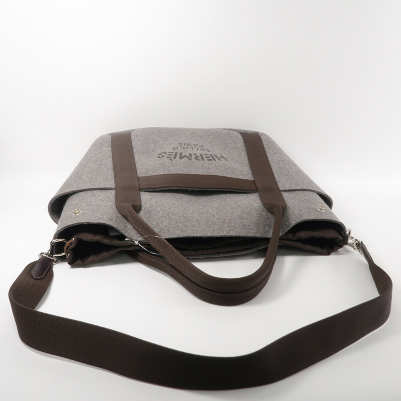 HERMES 帆布/羊毛Grooming bag肩背袋-11