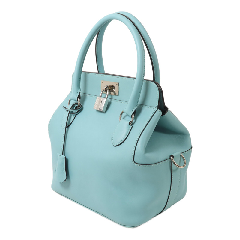 HERMES Swift皮革Tool Box 20手挽肩背兩用袋Bleu Atoll-2