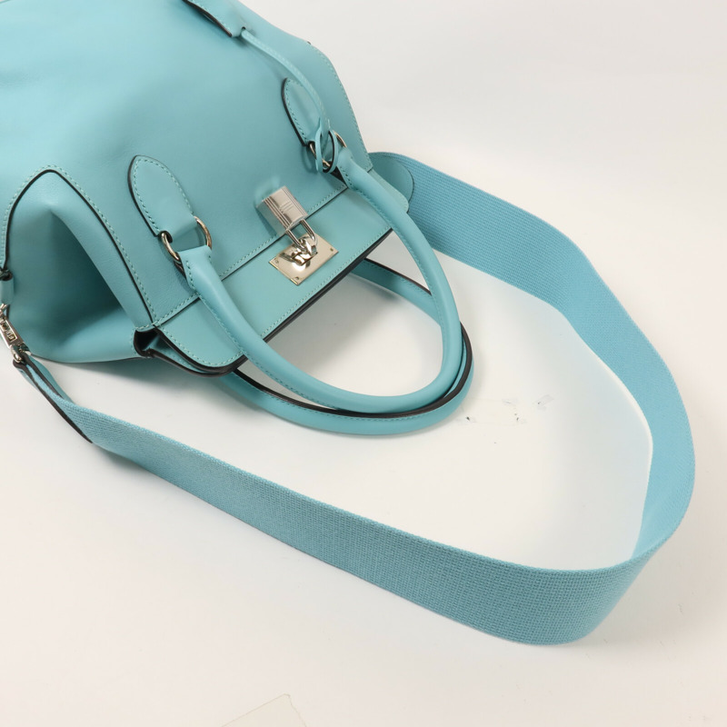 HERMES Swift皮革Tool Box 20手挽肩背兩用袋Bleu Atoll-7