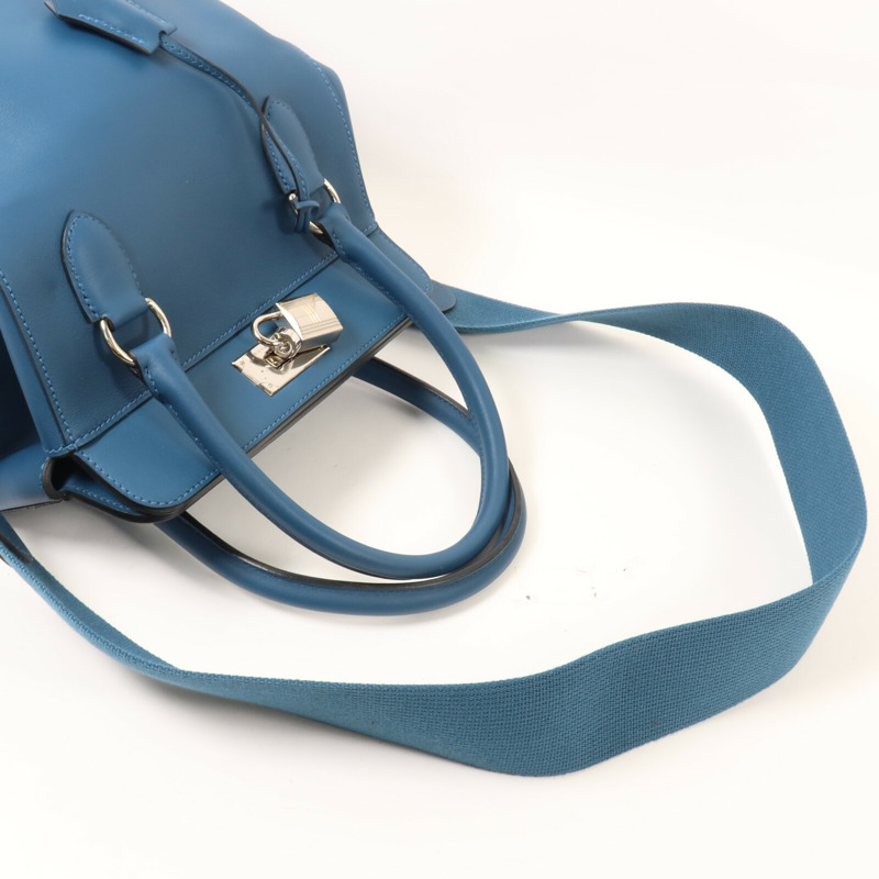 HERMES Swift皮革Tool Box 20手挽肩背兩用袋Bleu Thalassa-7