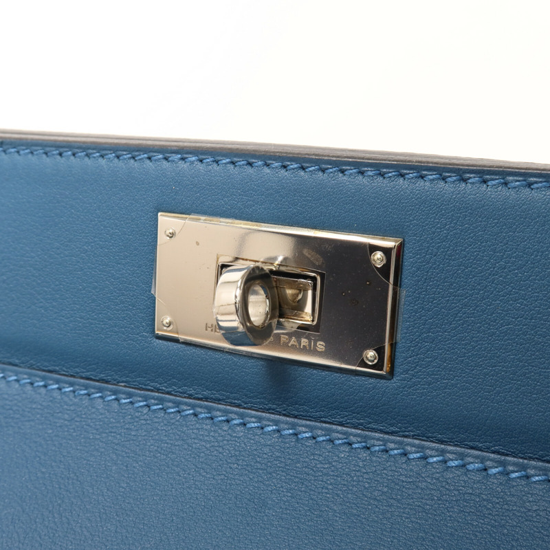 HERMES Swift皮革Tool Box 20手挽肩背兩用袋Bleu Thalassa-8