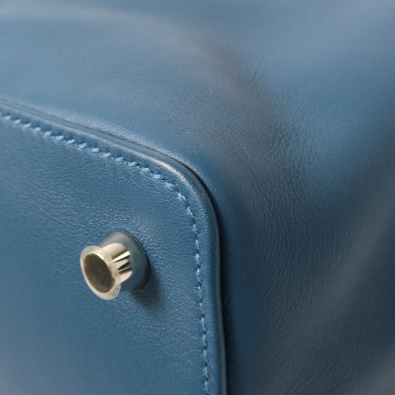 HERMES Swift皮革Tool Box 20手挽肩背兩用袋Bleu Thalassa-13