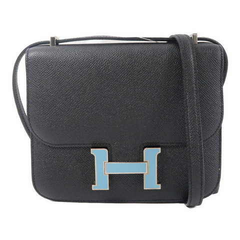 HERMES Epsom皮革Constance Mini肩背袋Noir