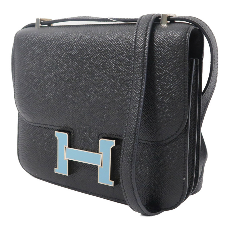 HERMES Epsom皮革Constance Mini肩背袋Noir-2