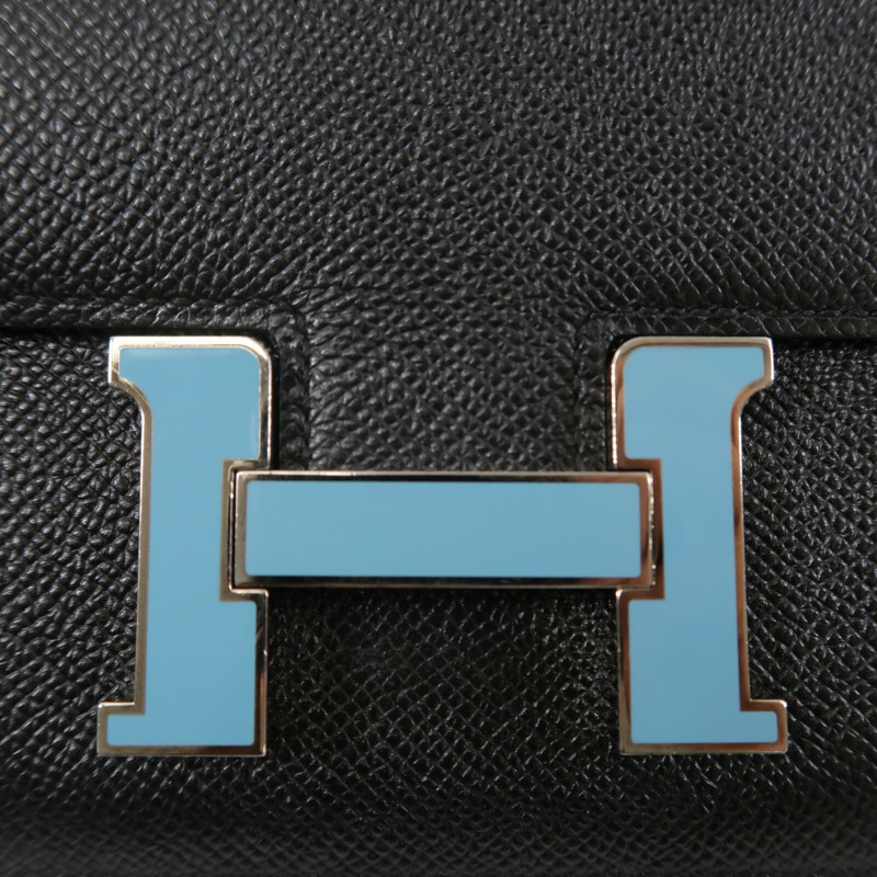HERMES Epsom皮革Constance Mini肩背袋Noir-6