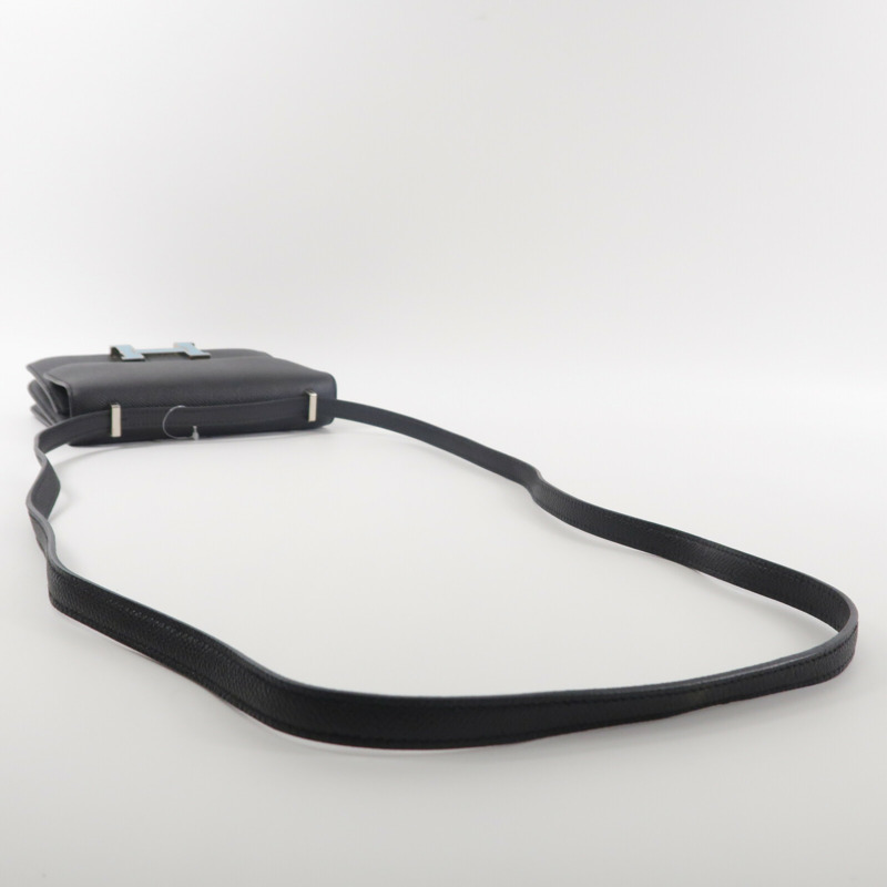 HERMES Epsom皮革Constance Mini肩背袋Noir-8