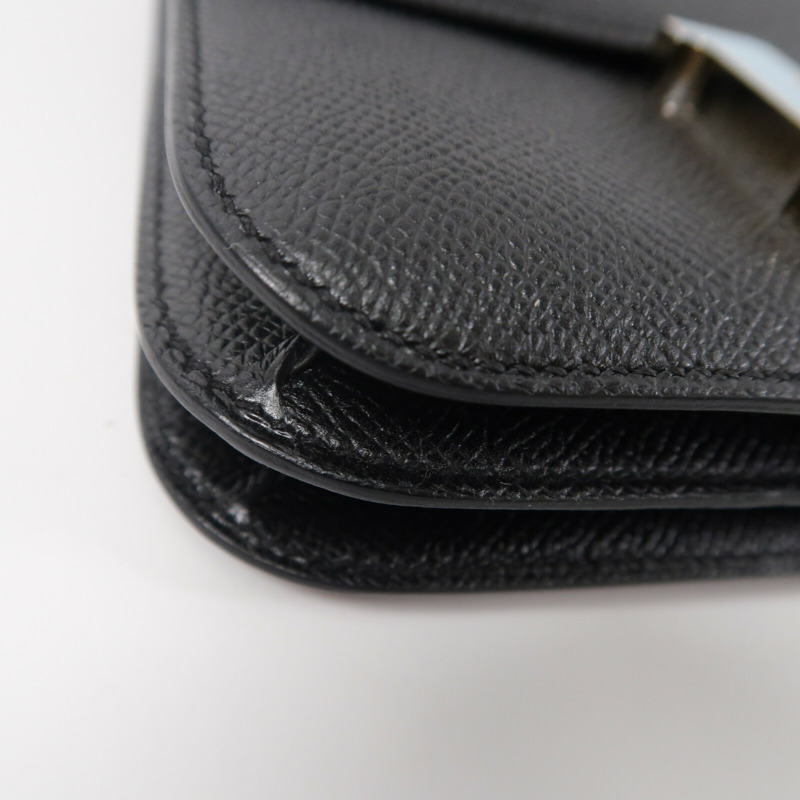 HERMES Epsom皮革Constance Mini肩背袋Noir-10