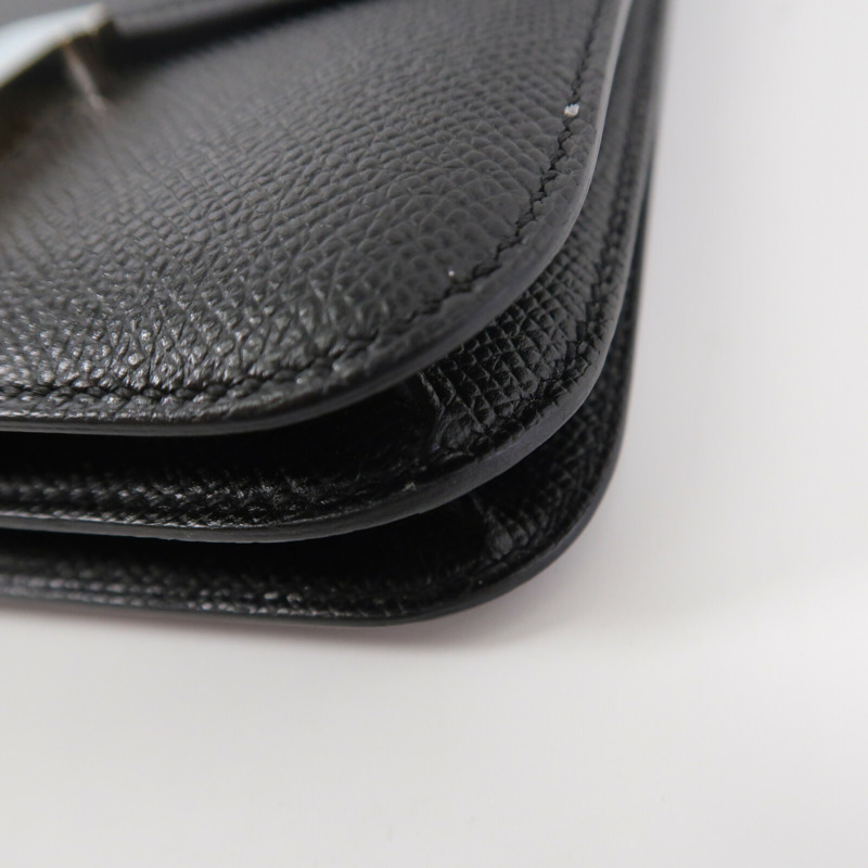 HERMES Epsom皮革Constance Mini肩背袋Noir-11