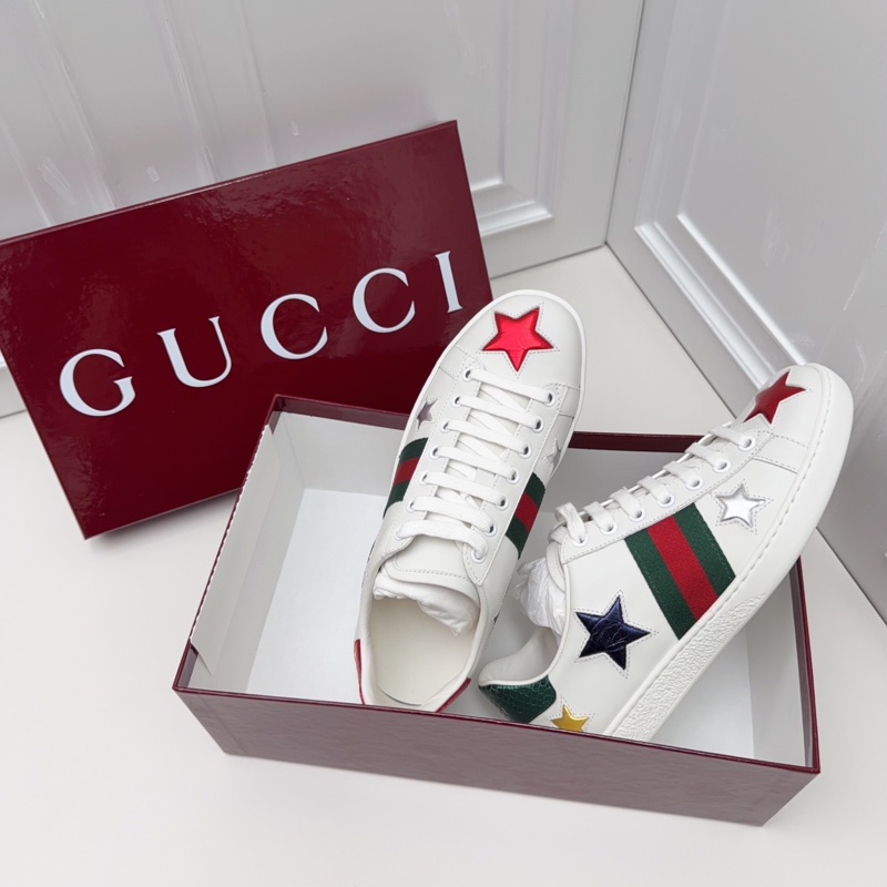 新Gucci古馳 白色板鞋小星星小白鞋 36.5碼 古馳最經典的其中一款 附件:盒子-1