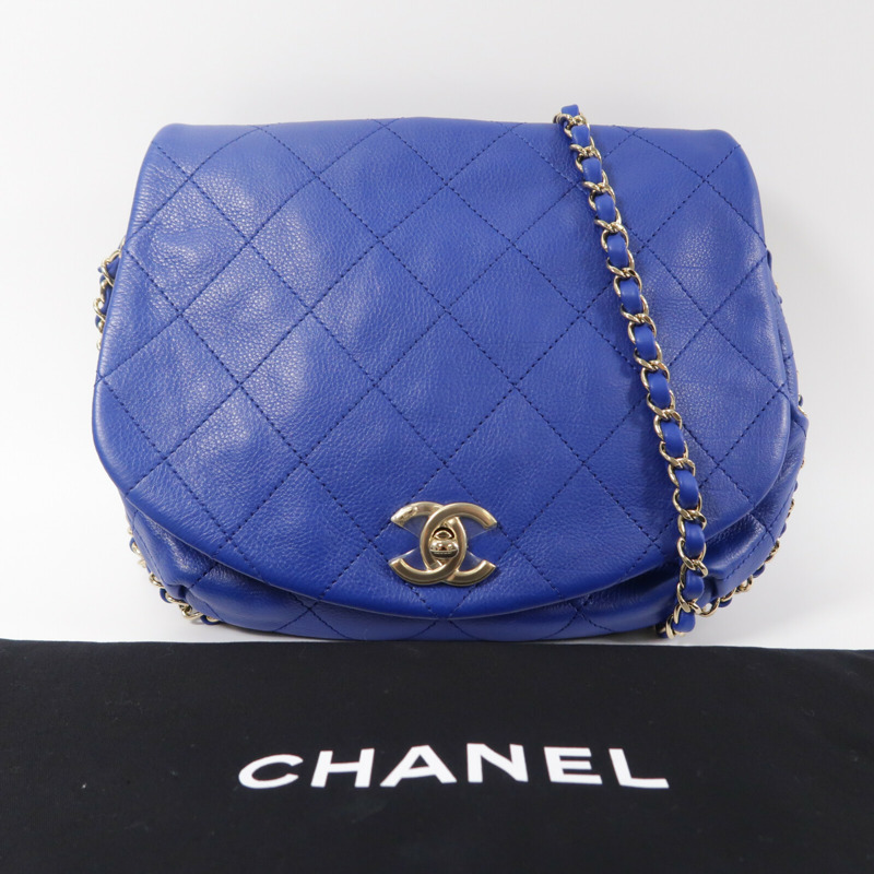 CHANEL 牛皮皮革Chain Shoulder Bag鏈帶肩背袋-9