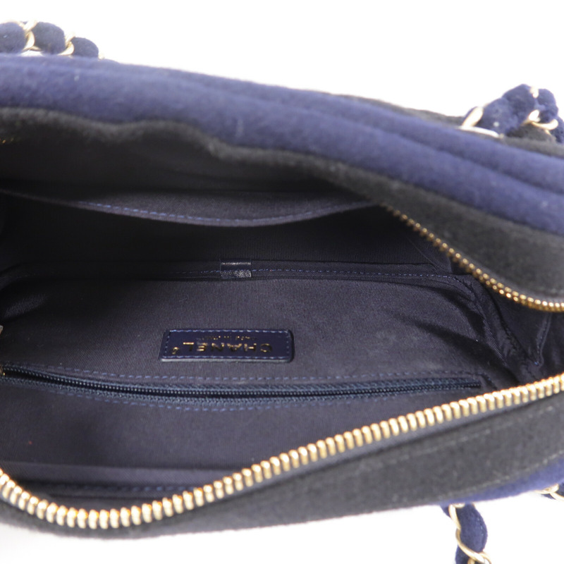 CHANEL 羊毛Camera Bag鏈帶肩背袋-4