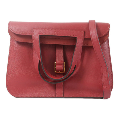 HERMES Evercolor皮革Halzan 25手挽肩背兩用袋Rough Grenal
