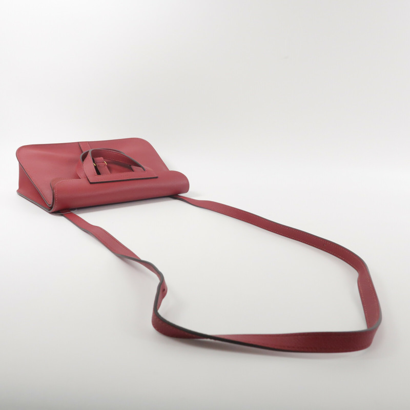 HERMES Evercolor皮革Halzan 25手挽肩背兩用袋Rough Grenal-7