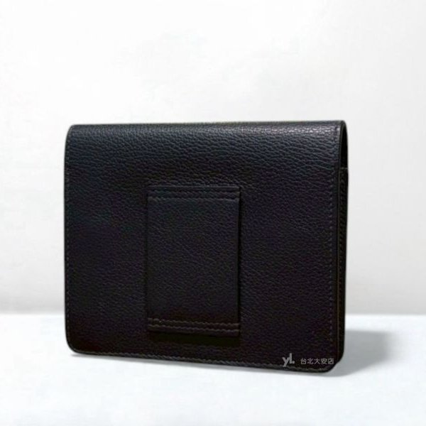 A12932-HERMES 午夜藍evercolor牛皮豬鼻子卡片夾腰包-5