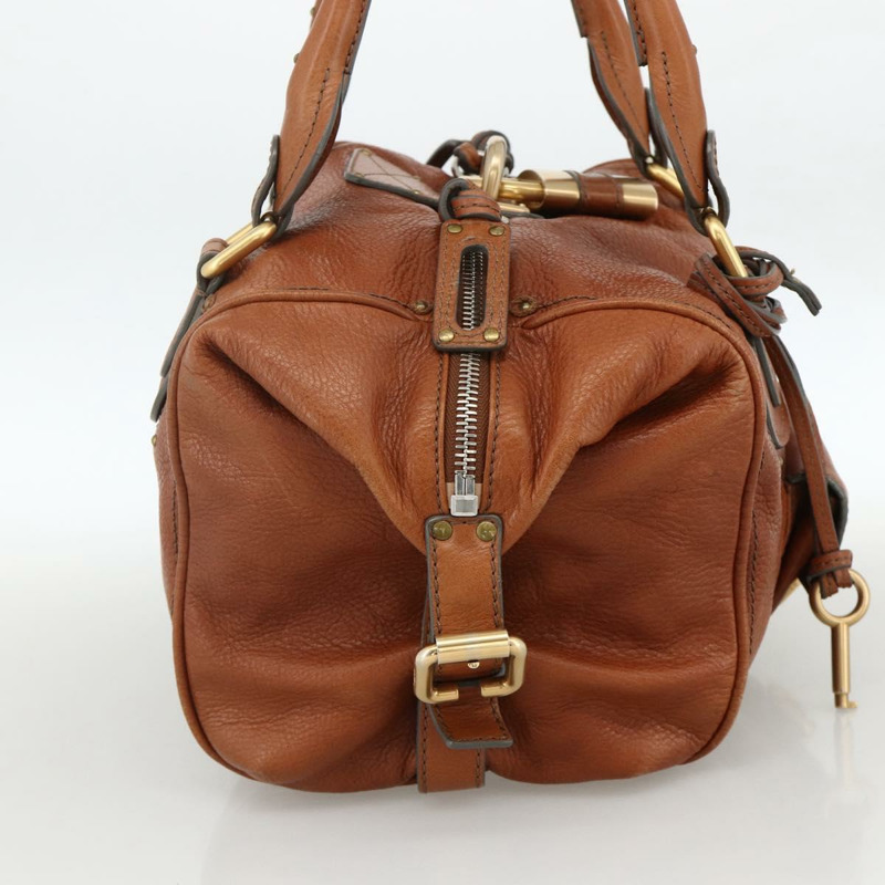 【日本直送】Chloe Paddington 手提包 皮革 棕色 金 銀色 正品 YKZ912A-3