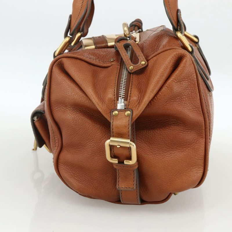 【日本直送】Chloe Paddington 手提包 皮革 棕色 金 銀色 正品 YKZ912A-4