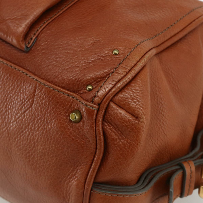 【日本直送】Chloe Paddington 手提包 皮革 棕色 金 銀色 正品 YKZ912A-10