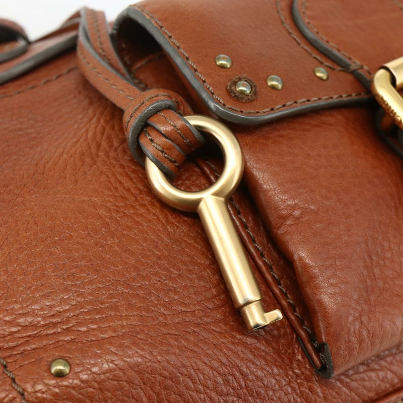 【日本直送】Chloe Paddington 手提包 皮革 棕色 金 銀色 正品 YKZ912A-12