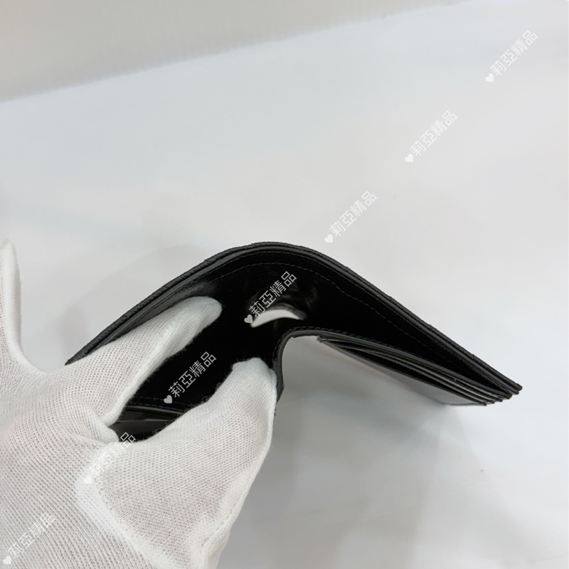 莉亞精品♡Ysl 黑金三折短夾 近新美品-13
