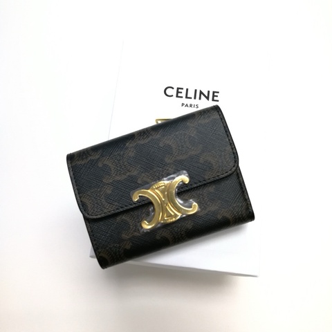 Celine 滿logo短款零錢包
