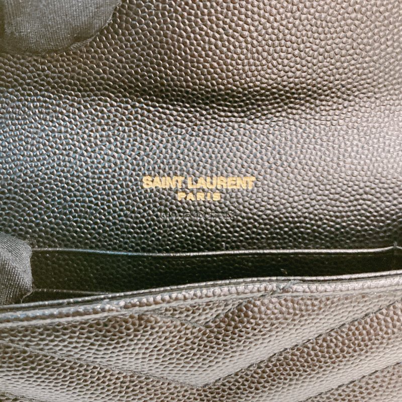 MS0731 聖羅蘭 山羊紋 顆粒牛皮 翻蓋 卡包 黑色 金扣 Saint Laurent Cassandre Flap Card Holder Black X GHW-13