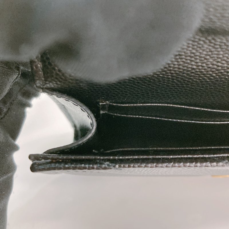 MS0731 聖羅蘭 山羊紋 顆粒牛皮 翻蓋 卡包 黑色 金扣 Saint Laurent Cassandre Flap Card Holder Black X GHW-16