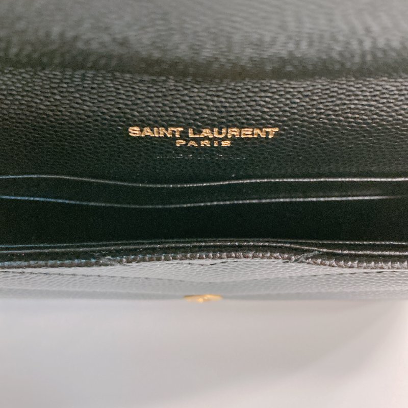 MS0731 聖羅蘭 山羊紋 顆粒牛皮 翻蓋 卡包 黑色 金扣 Saint Laurent Cassandre Flap Card Holder Black X GHW-17