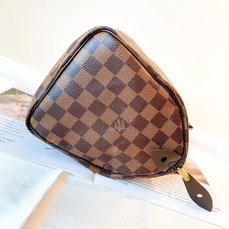 LV Speedy 25 咖啡格紋 手提包 波士頓包-6