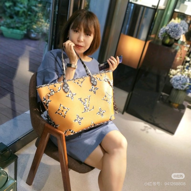 ️LV 限量款叢林系列Neverfull 中號子母手提托特包 32*28*15 98新配件塵袋-0