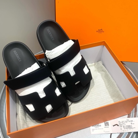 Hermes爱马仕 黑色二舅鞋