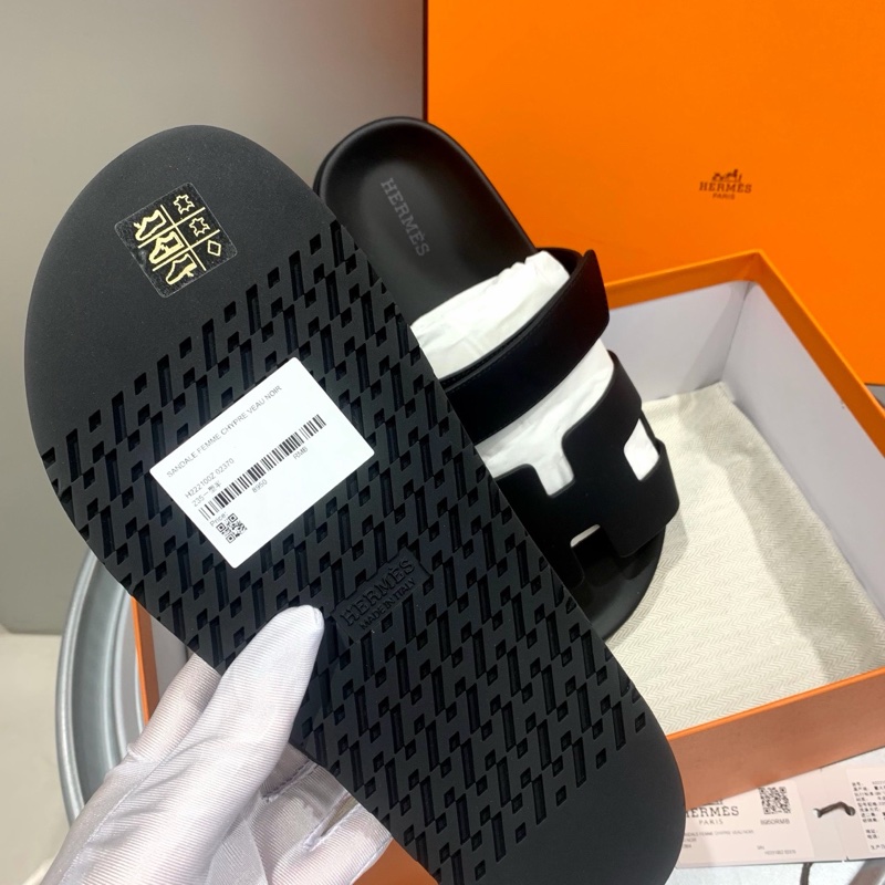 Hermes爱马仕 黑色二舅鞋-4