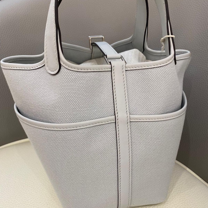 99新 Hermes Picotin Cargo 18 鉑金灰 銀扣 W刻-2