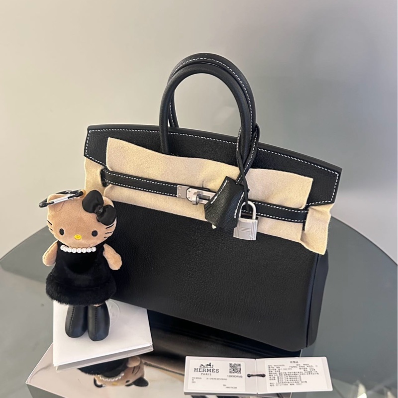 Hermes 爱马仕 birkin25 黑银山羊皮-1