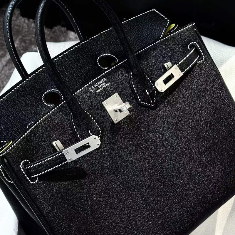 Hermes 爱马仕 birkin25 黑银山羊皮-2