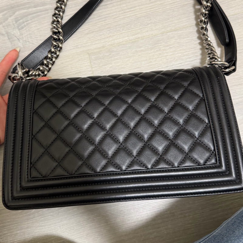 Chanel boy 25黑銀-2