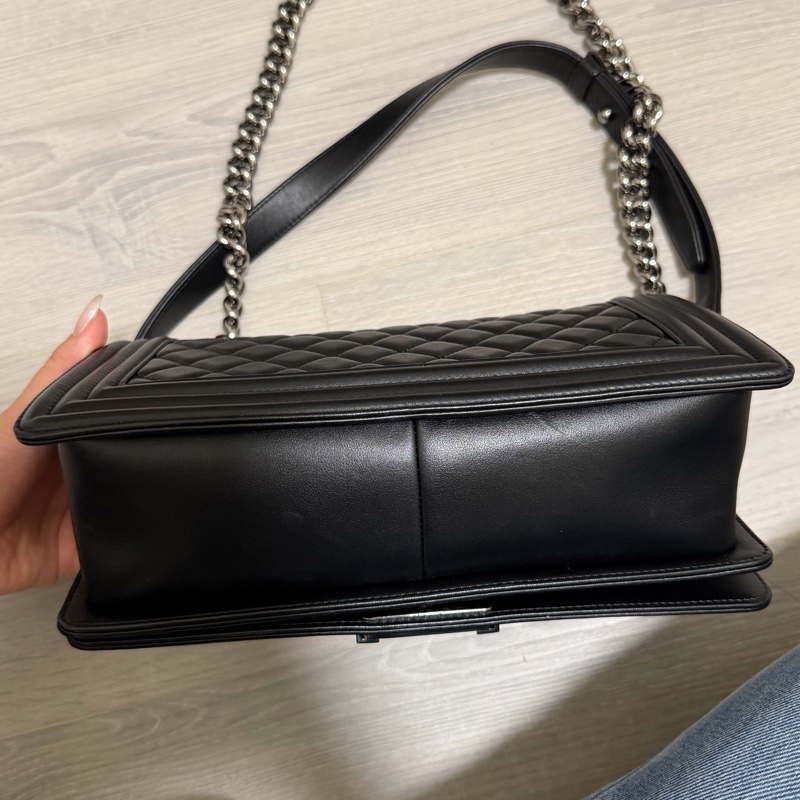 Chanel boy 25黑銀-3