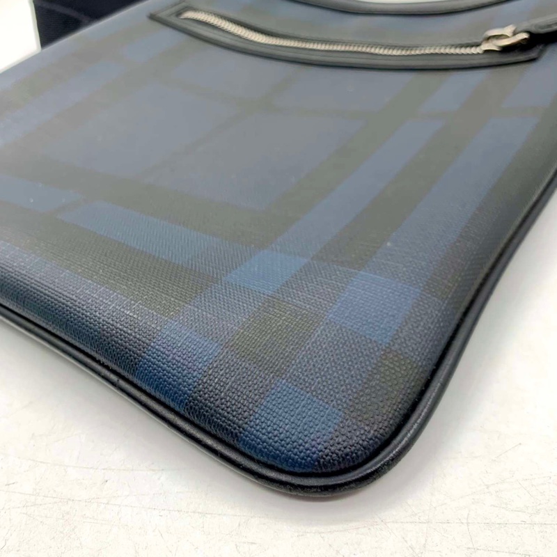 BURBERRY 巴寶莉藍色經典格紋單肩包 尺寸:26 2 28-4