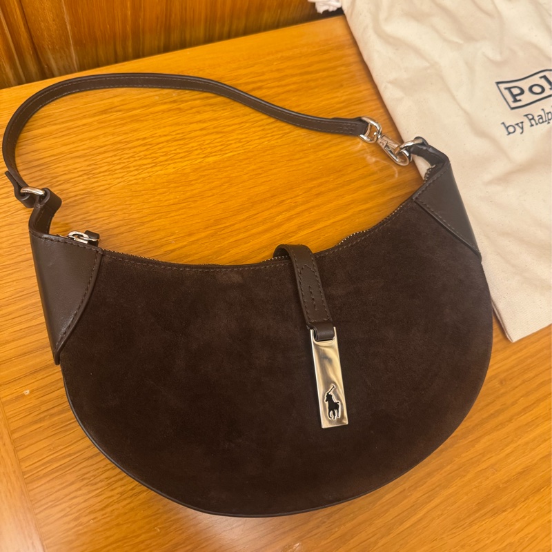 近新 Polo ID 迷你麂皮拼皮 巧克力色 aespa Winter 同款-8