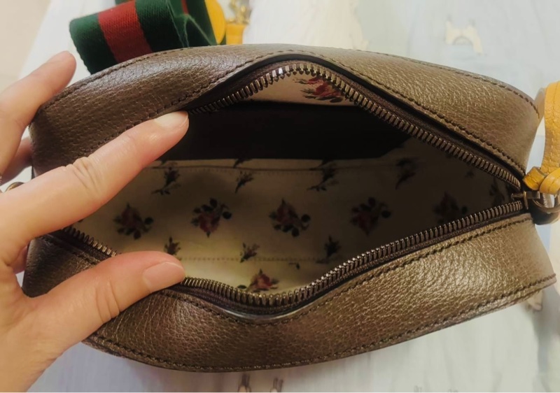 Gucci 古馳 老花虎頭棕色相機包/斜背包/全新閒置美品-3