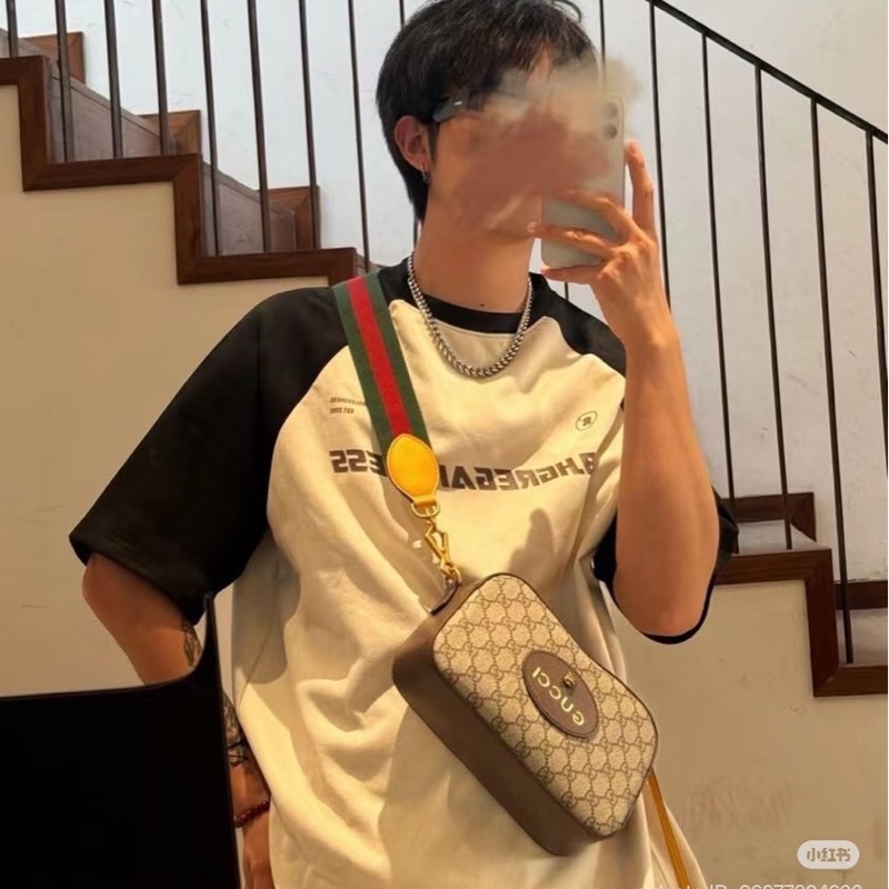 Gucci 古馳 老花虎頭棕色相機包/斜背包/全新閒置美品-4