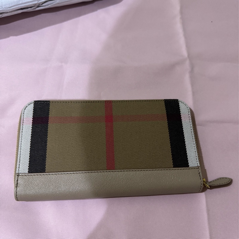 Burberry 經典格紋帆布拉鍊長夾-5