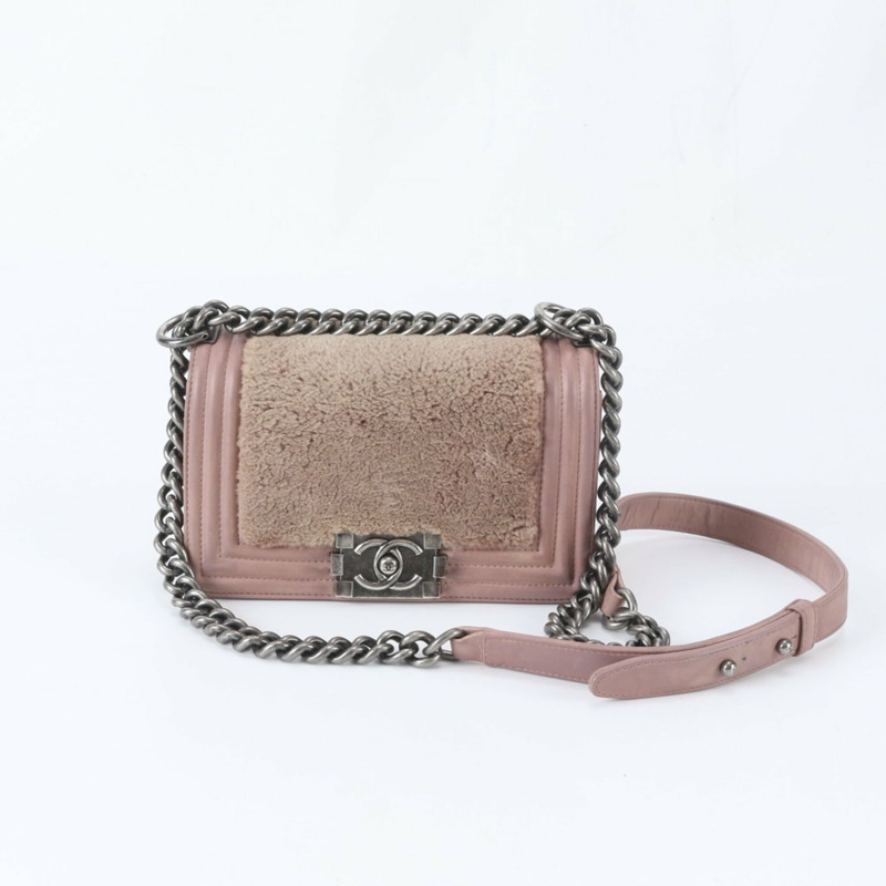 香奈兒 Boy Fur Chain 皮革兩用肩背包（斜背包），帶有序號封條 - 女士-1