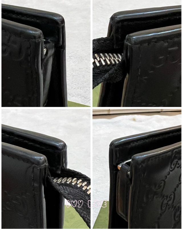 GUCCI 475316 黑色壓紋皮 綠紅綠 手拿包 正品 二手精品-9