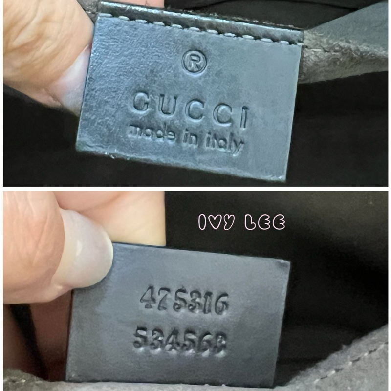 GUCCI 475316 黑色壓紋皮 綠紅綠 手拿包 正品 二手精品-12