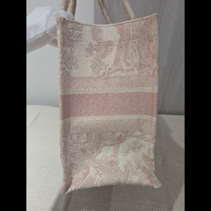 Dior 經典中號 Book Tote 粉色印花刺繡托特包 手提包-7