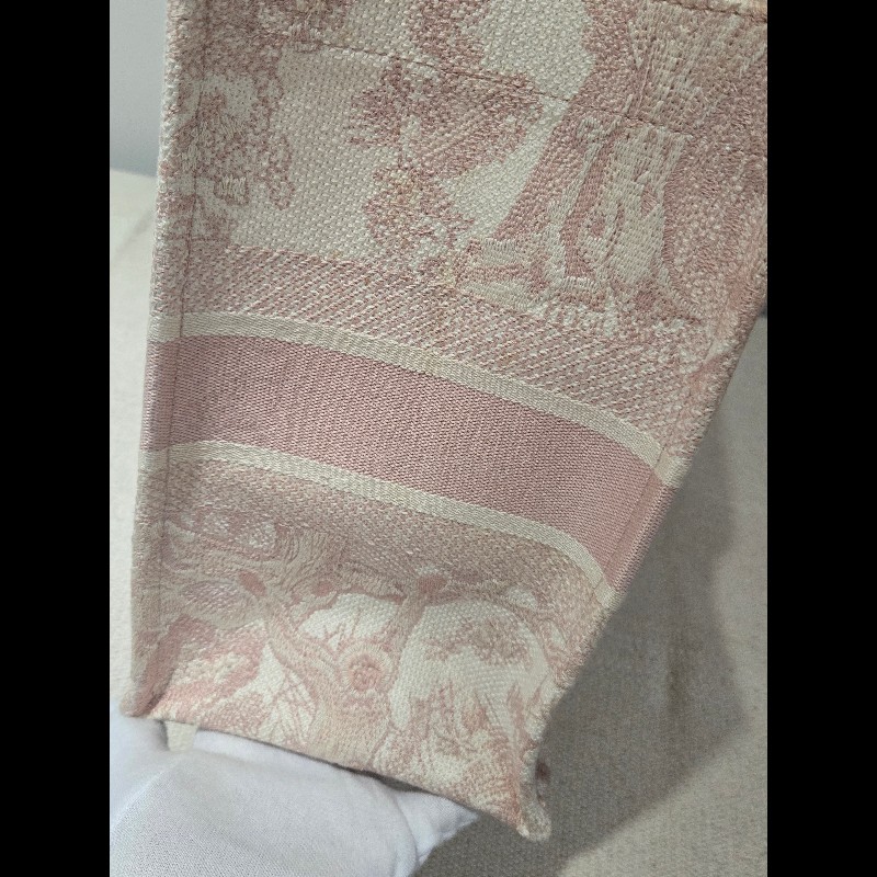 Dior 經典中號 Book Tote 粉色印花刺繡托特包 手提包-8
