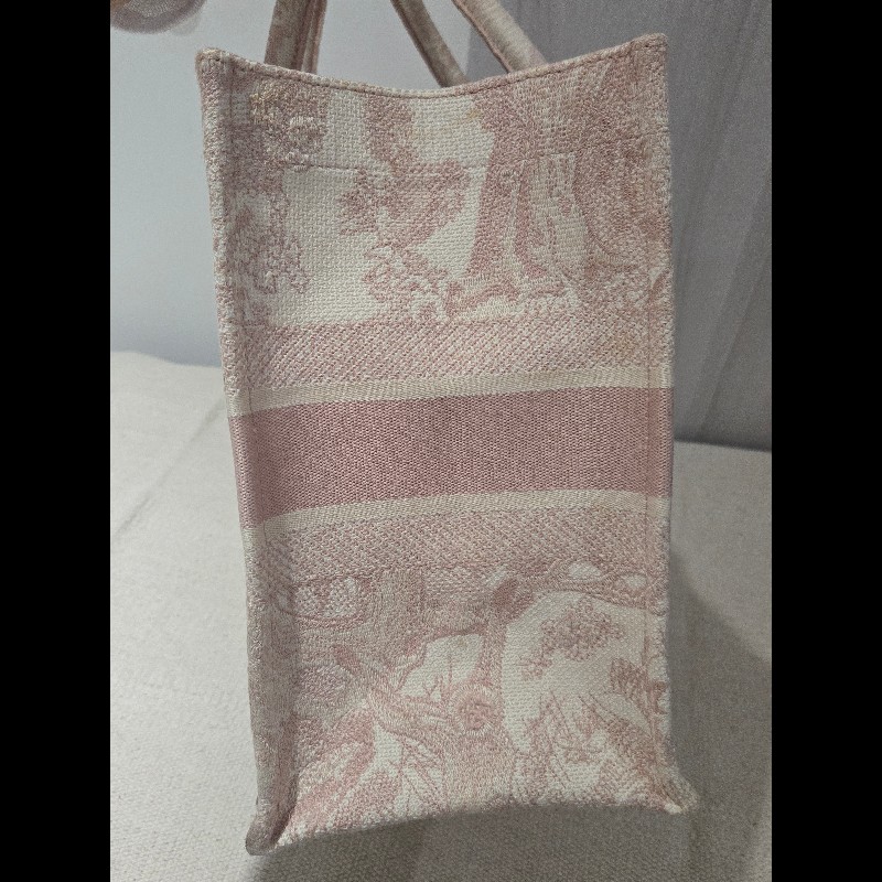 Dior 經典中號 Book Tote 粉色印花刺繡托特包 手提包-11
