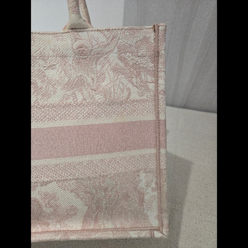 Dior 經典中號 Book Tote 粉色印花刺繡托特包 手提包-15